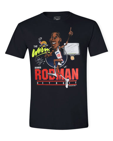 Dennis "The Worm" Rodman Caricature T-Shirt in Black