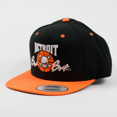 Detroit Bad Boys Flat Bill Orange Snapback Cap
