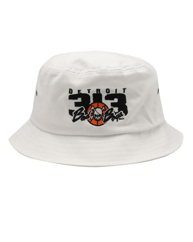 Detroit Bad Boys Bucket Cap - 313 White