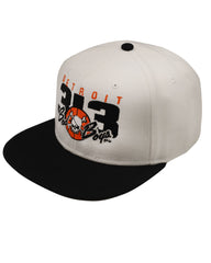 Detroit Bad Boys Flat Bill Snapback Cap - 313 White