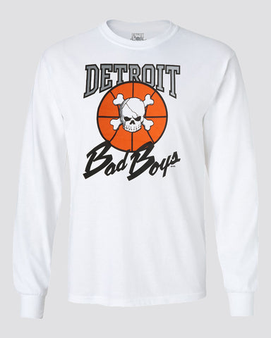 Detroit Bad Boys Long Sleeve T-Shirt - White