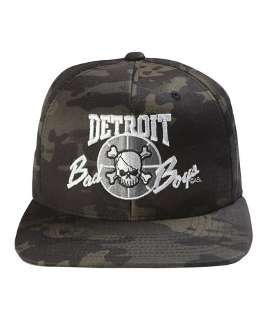 Detroit Bad Boys Flat Bill Camouflage Cap - Black