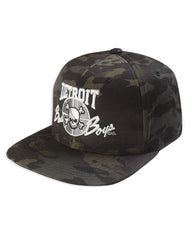 Detroit Bad Boys Flat Bill Camouflage Cap - Black