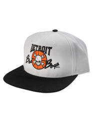 Detroit Bad Boys Flat Bill White-Blk Snapback Cap