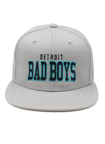 Detroit Bad Boys Flat Bill Lt Grey with Bold Teal