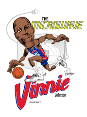 Wholesale * Vinnie "The Microwave" Johnson Caricature T-Shirt