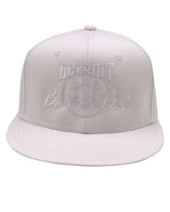 Detroit Bad Boys Flat Bill Snapback Cap - Tone on Tone Wht